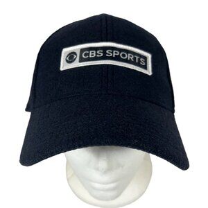 CBS Sports Navy Blue Adjustable Baseball Cap Patch Polyester Felt Strap back New